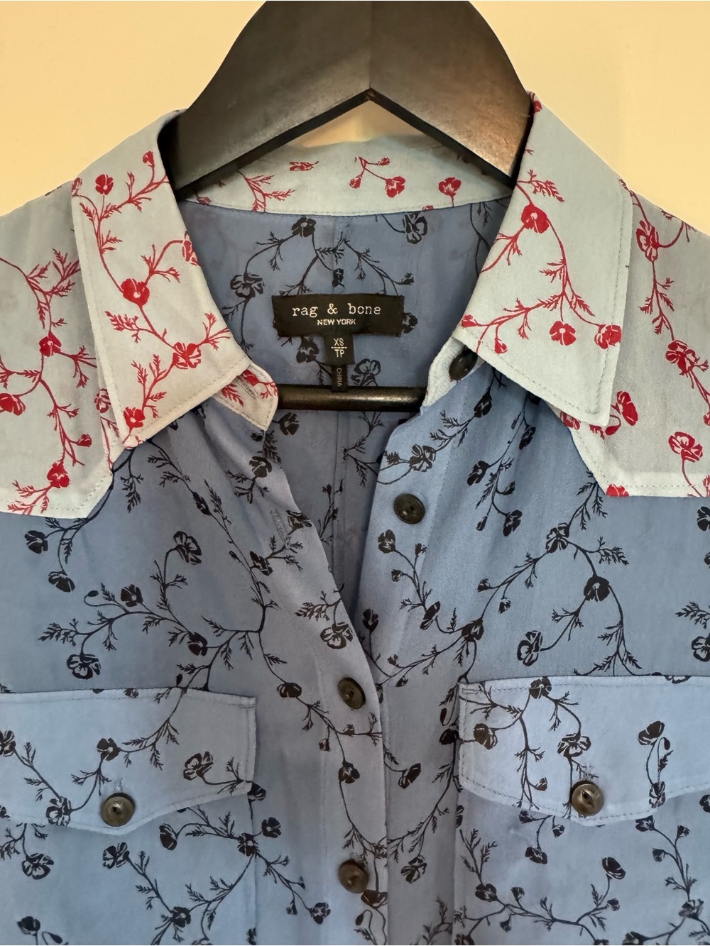 Rag & Bone Wyatt Floral Patchwork Western Shirt XS - Picture 2 of 8